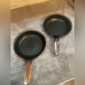 Vision Ware Corning Amber Teflon Non Stick Fry Pan Skillet 7 Inch X2